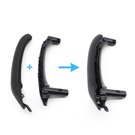 Set 4 Manere Complete Usa Pasager Stanga Dreapta Dedicat BMW X3 X4 F25 F26, Negru Carbon [1]