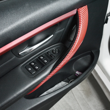 Maner Exterior Usa Portiera Dedicat BMW F30 F31 F32 F33 F34 F35 F36 F80 F82 F83 M3 M4, Stanga, Rosu Carbon [4]