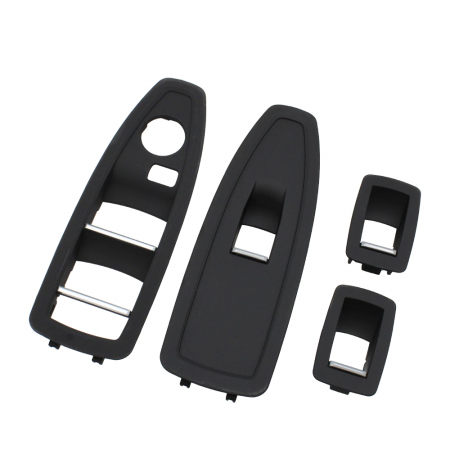Set 4 Ornamente Butoane Usi Dedicat BMW F20 F21 F30 F31 F34 GT F35 F36, Negru