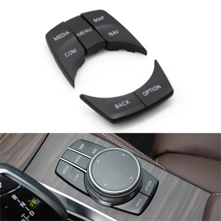 Set 6 Butoane Consola Multimedia iDrive Dedicat BMW X3 X4 G30 G31 G32 G11 G12 G01 G02 F97 F98, Negru [3]