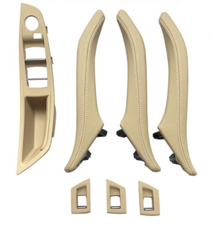 SERIA 5 - Set 7 Manere Complete Usi Portiere Dedicat BMW Seria 5 F10 F11, Bej