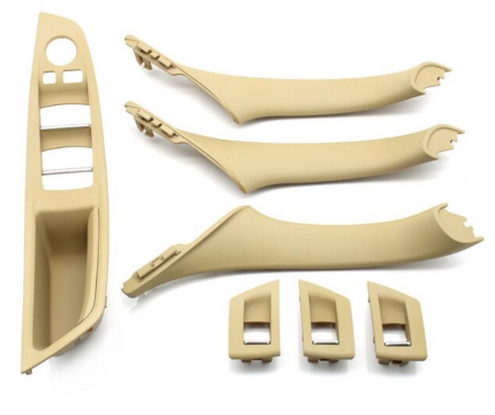 Set 7 Ornamente Manere Interioare Dedicat BMW Seria 5 F10 F11, Bej