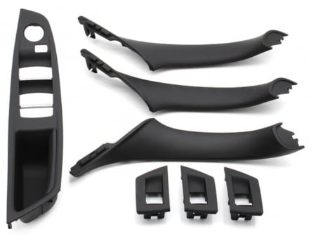 Set 7 Ornamente Manere Interioare Dedicat BMW Seria 5 F10 F11, Negru