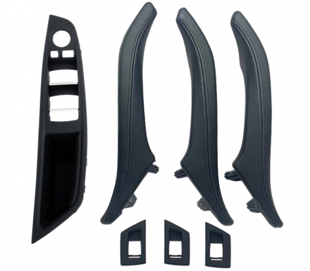 Set 7 Manere Complete Usi Portiere Dedicat BMW Seria 5 F10 F11, Negru