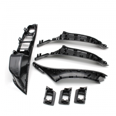 Set 7 Ornamente Manere Interioare Dedicat BMW Seria 5 F10 F11, Negru Carbon [1]