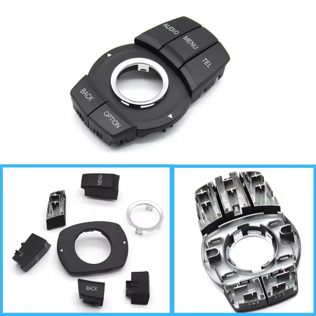 Set 7 Piese Butoane Consola Multimedia iDrive Dedicat BMW F20 F21 F45 F46 F48 F49 F30 F32 F33 F82, Negru [1]