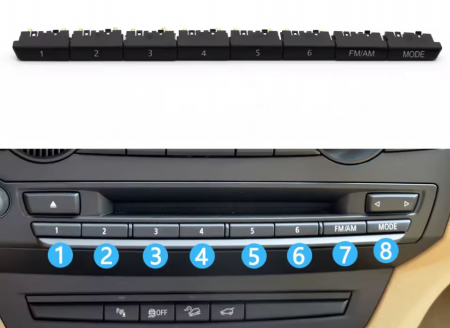 Set 8 Butoane Panou CD Radio Dedicat BMW E70 E71 X5 X6 [1]