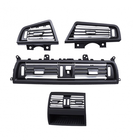 GRILE VENTILATIE - Set 4 Grile Ventilatie Aer Dedicat BMW Seria 5 F10 F11, Standard, cu insertii crom
