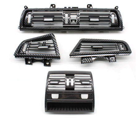 GRILE VENTILATIE - Set 4 Grile Ventilatie Aer BMW Seria 5 F10 F11, Climatronic, Negru Carbon