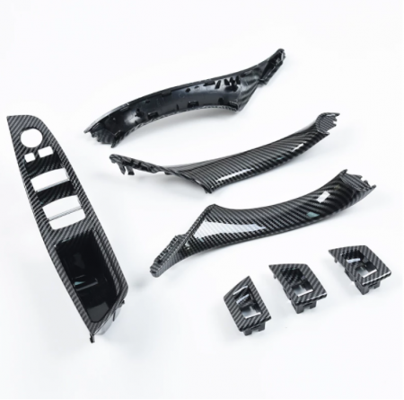 Set 7 Ornamente Manere Interioare Dedicat BMW Seria 5 F10 F11, Negru Carbon [2]