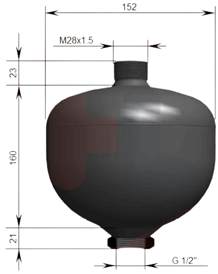 Amortizor hidraulic format din 2 acumulatoare de volum 1,4l presurizate la 30/70 bar [2]