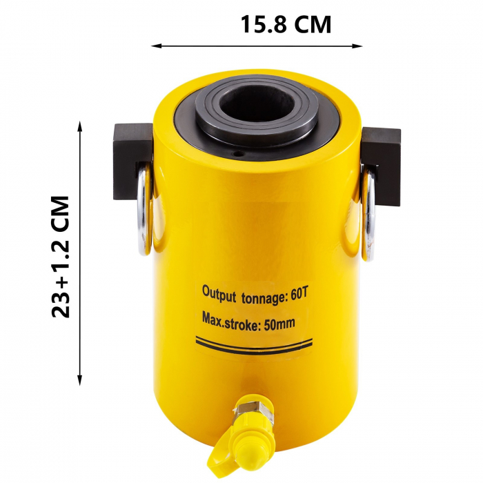 Cilindru hidraulic 700 Bar de 60 tf si cursa 50 mm cu gaura interioara [1]