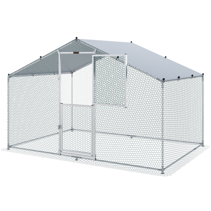 Cotet metalic pasari de curte cu acoperis impermeabil, dimensiuni 2,0 x 3,0 x 2,0 m [2]