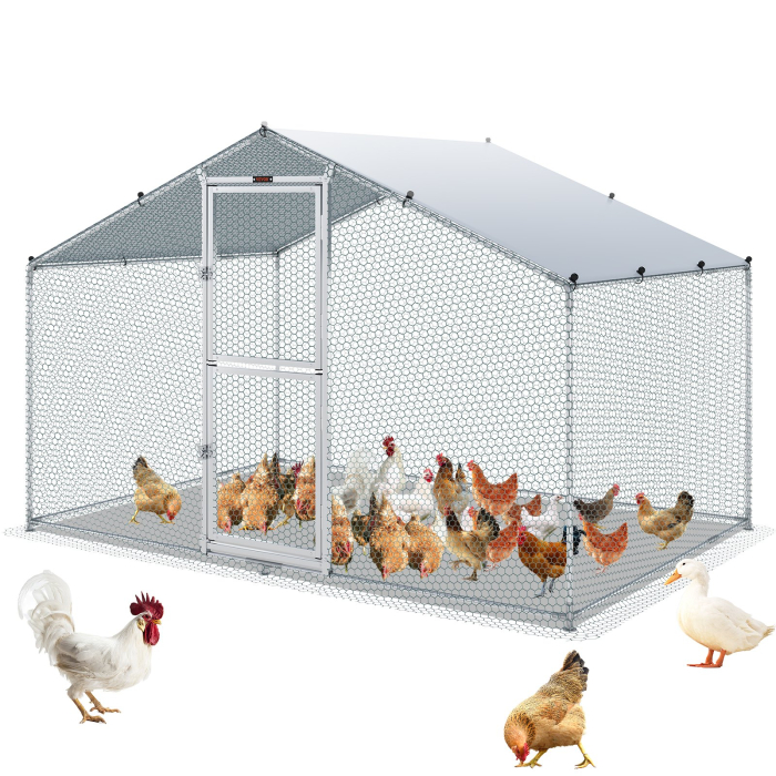 Cotet metalic pasari de curte cu acoperis impermeabil, dimensiuni 2,0 x 3,0 x 2,0 m [5]