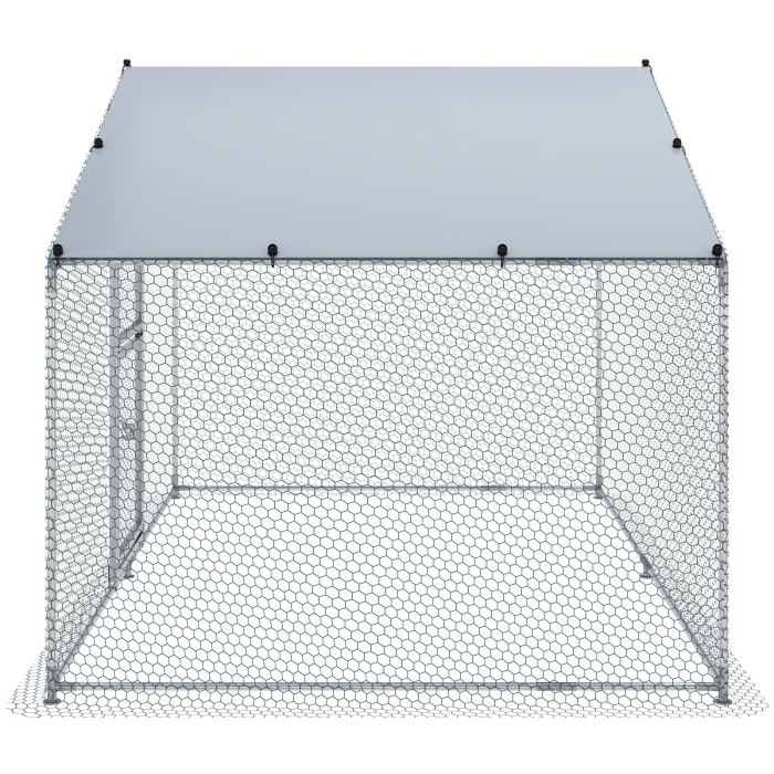 Cotet metalic pasari de curte cu acoperis impermeabil, dimensiuni 2,0 x 3,0 x 2,0 m [3]