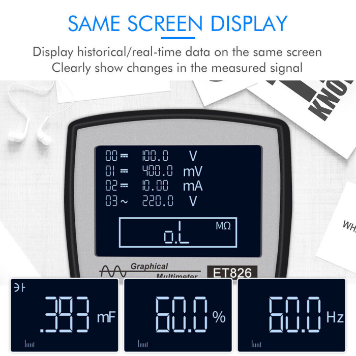 Osciloscop digital si multimetru cu testare diode 4000 valori masurate [4]
