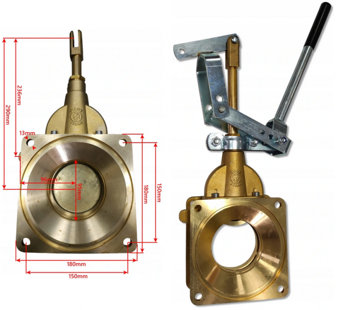 Robinet cu clapeta din alama cu parghie universala pentru cisterna de apa si cisterna de namol RV2-4  [4]