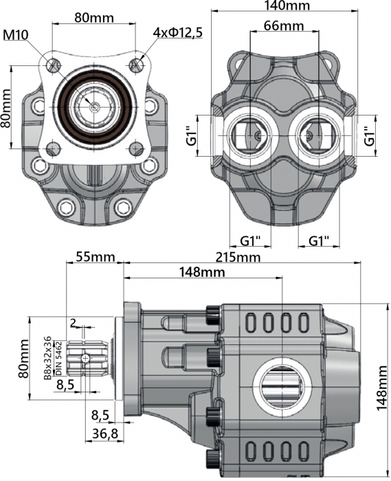 Set compus din multiplicator si pompa cu roti dintate [3]