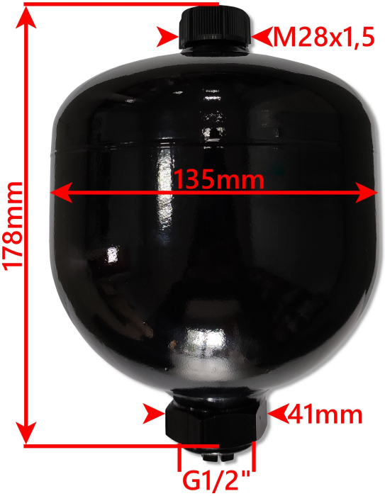Sistem 2 acumulatoare hidraulice 1 litru cu supapa G1/2 pentru absorbtie socuri [3]