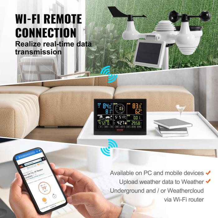 Statie meteo wireless cu 7 senzori pentru viteza si directie vant, temperatura, umiditate, precipitatii si lumina [4]