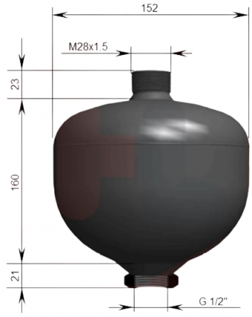 Amortizor hidraulic format din 2 acumulatoare de volum 1,4l presurizate la 30/70 bar [1]