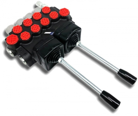 Promotii - Distribuitor hidraulic cu 4 sectiuni, 40 lpm, cu manete si joystickuri