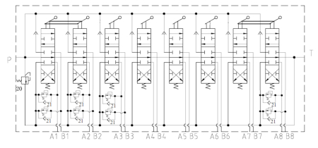 DISTRIBUITOR HIDRAULIC CU 8 SECȚIUNI, 90 lpm [1]