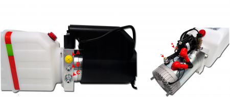 Minicentrale hidraulice - Grup hidraulic actionat cu telecomanda fara fir si motor la 24Vcc de 3 kW, rezervor 13 litri si pompa 2.6 cc