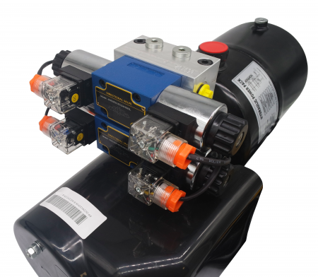 Minicentrala hidraulica cu alimentare la 24 Vcc cu 2 distribuitoare , telecomanda cu 4 butoane si fir [2]