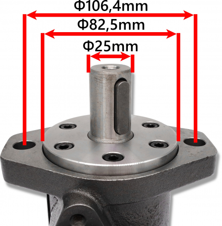 Accesorii Utilaje Constructii - Motor hidraulic 100 cmc tip OMR cu bucsa de montare 25 mm si flansa prindere