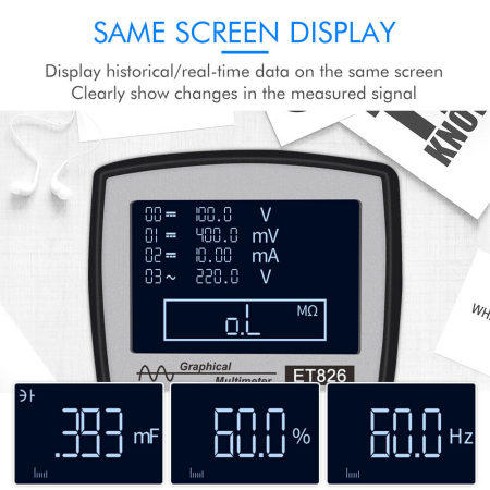 Osciloscop digital si multimetru cu testare diode 4000 valori masurate [3]