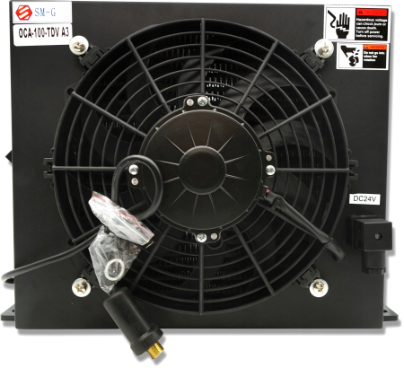 Scule hidraulice - Racitor ulei hidraulic 100 lpm cu ventilator si termostat fix actionate la 24 Vcc
