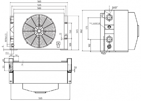Racitor Ulei Hidraulic 150 lpm cu ventilator cu actionare la 12 Vcc [2]