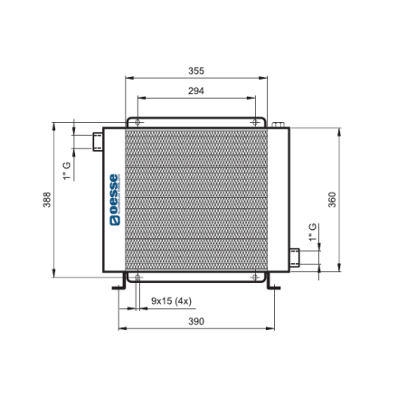 Racitor ulei hidraulic pe baza de aer, cu ventilator, 160 l/min, 24V [2]