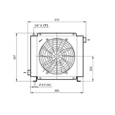 Racitor ulei hidraulic pe baza de aer, cu ventilator, 160 l/min, 24V [1]