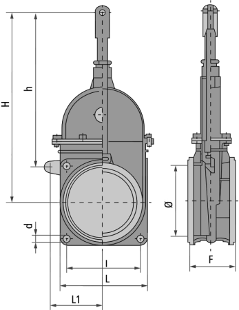 Robinet 6" cu actuator EMH pentru vidanja cu 2 flanse [2]