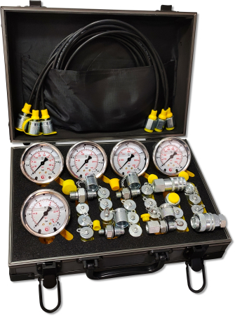 Piese de schimb tractoare - Trusa cu 5 manometre pentru diagnosticare presiuni utilaje JOHN DEERE, KOMATSU, CATerpillar, HITACHI