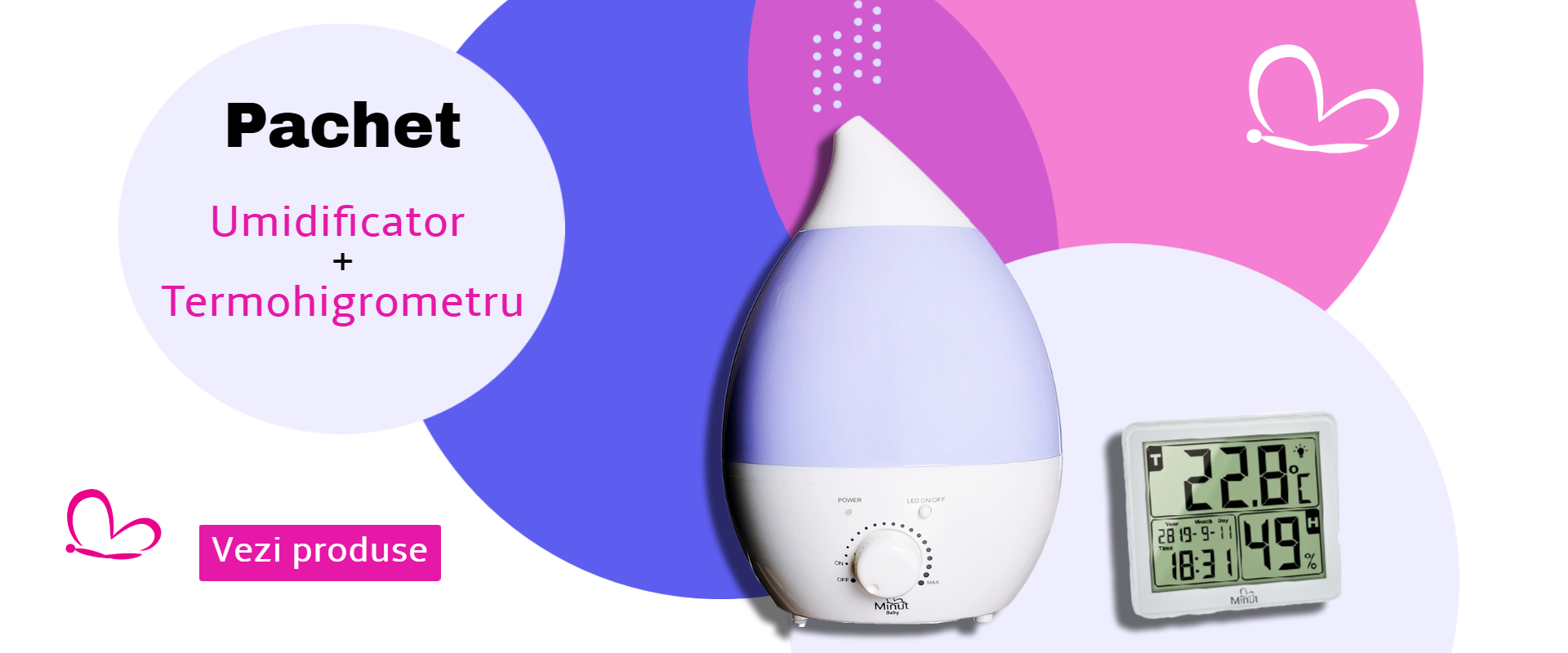 Umidificator cu termohigrometru