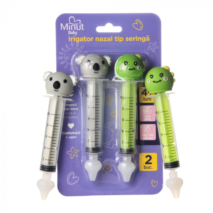 Set 2 irigatoare nazale tip seringa cu figurine Minut Baby [3]