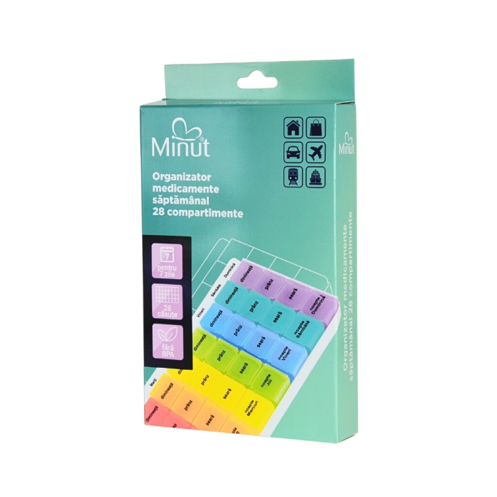 Organizator Medicamente Săptămânal 28 Compartimente Minut [6]