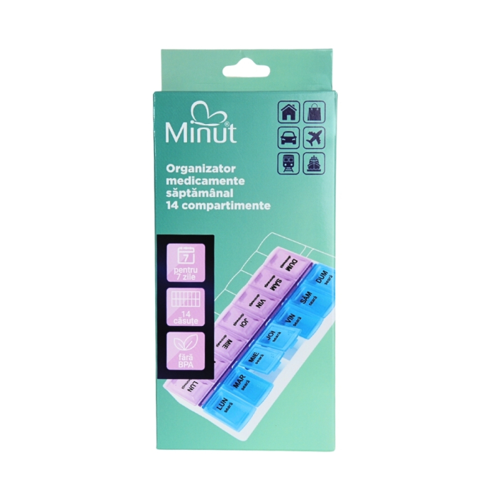 Organizator Medicamente Săptămânal 14 Compartimente Minut [5]