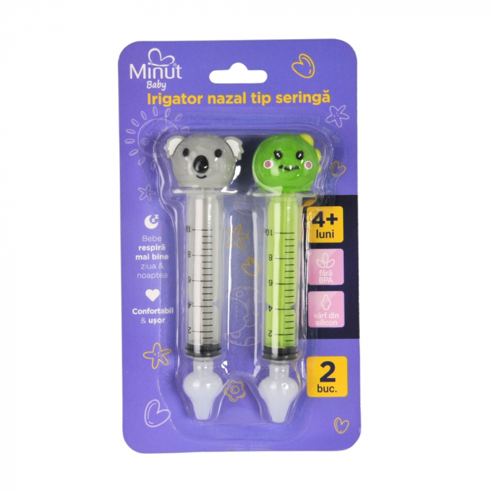 Set 2 irigatoare nazale tip seringa cu figurine Minut Baby [2]