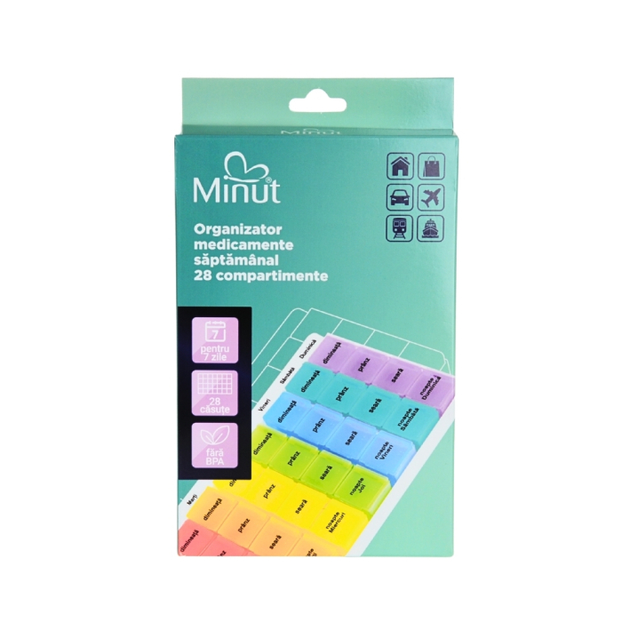 Organizator Medicamente Săptămânal 28 Compartimente Minut [7]