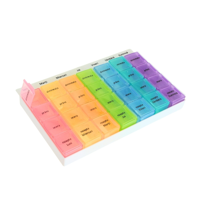 Organizator Medicamente Săptămânal 28 Compartimente Minut [4]