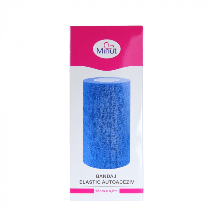 Bandaj elastic autoadeziv Minut, albastru 15 cm x 4.5 m [2]