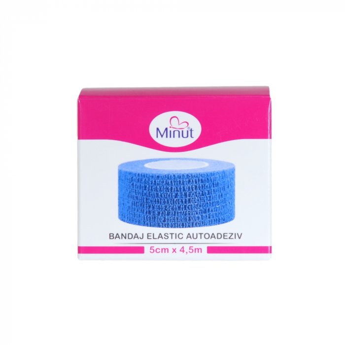 Bandaj elastic autoadeziv Minut, albastru 5 cm x 4.5 m [2]