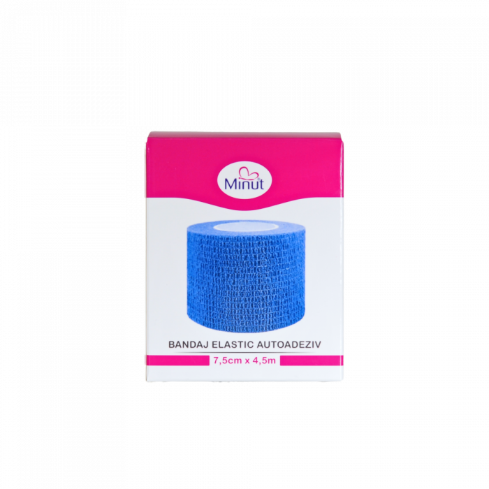 Bandaj elastic autoadeziv Minut, albastru 7.5 cm x 4.5 m - Minut [2]