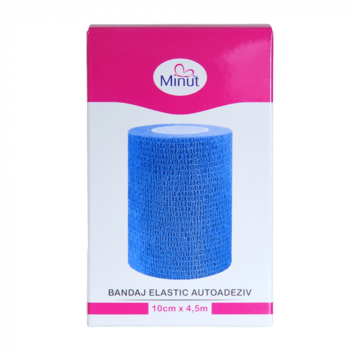 Bandaj elastic autoadeziv Minut, albastru 10 cm x 4.5 m [2]