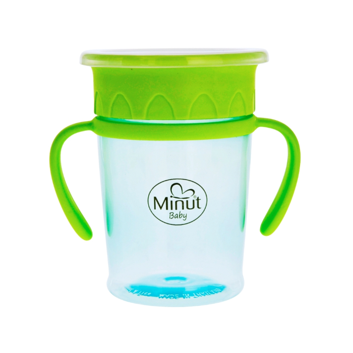 Cana anticurgere 360° cu manere Minut Baby, 270 ml, 6+ [2]