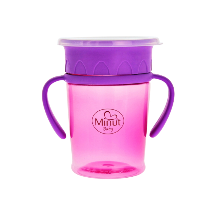 Cana anticurgere 360° cu manere Minut Baby, 270 ml, 6+ [2]